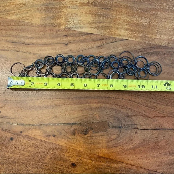 Modernist Circle Hoop Black and Bronze Necklace Layer Necklace - Picture 7 of 8